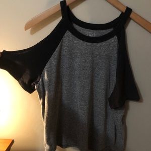 open shoulder tee.